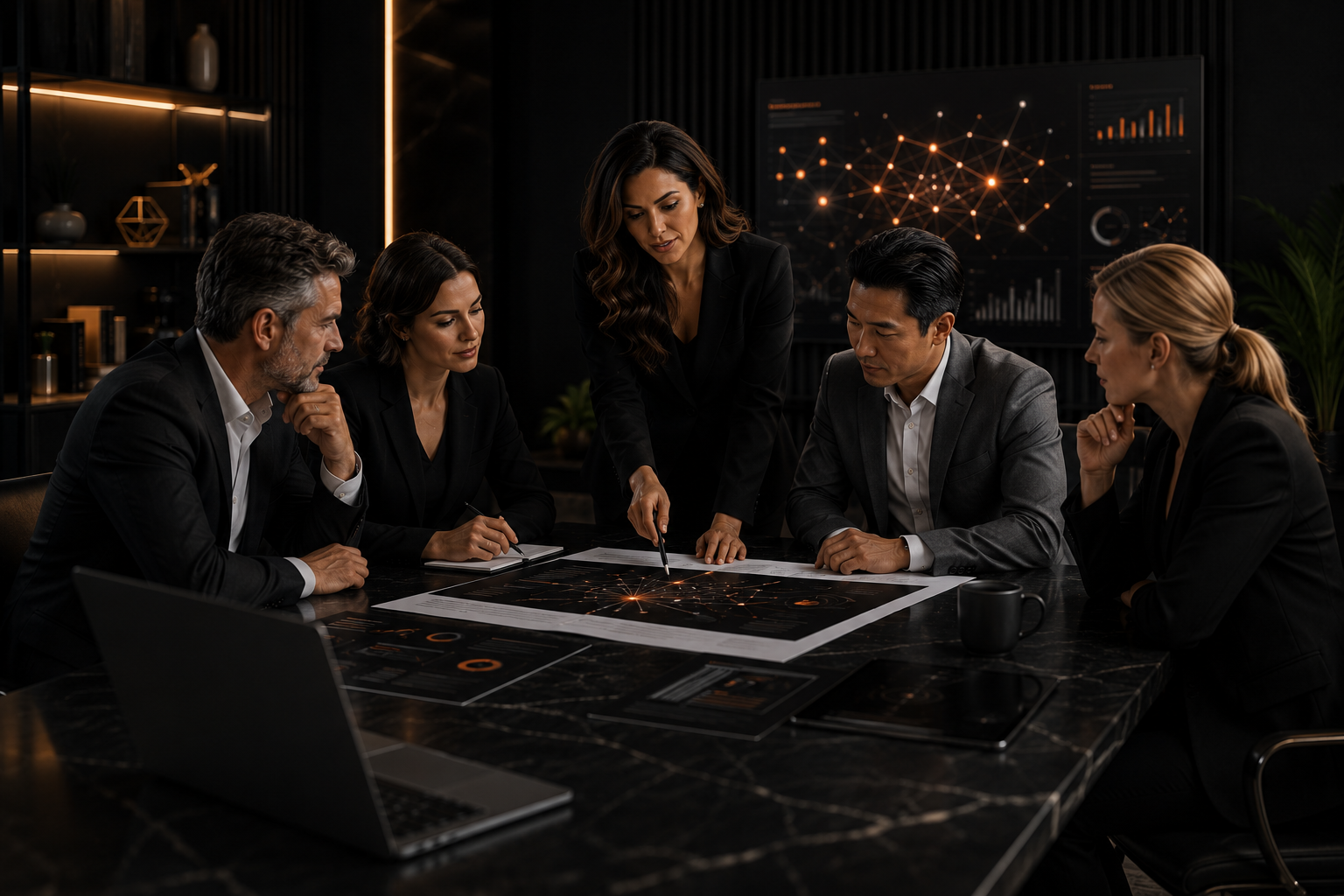 Ania Alexakos leading a strategy session with her team