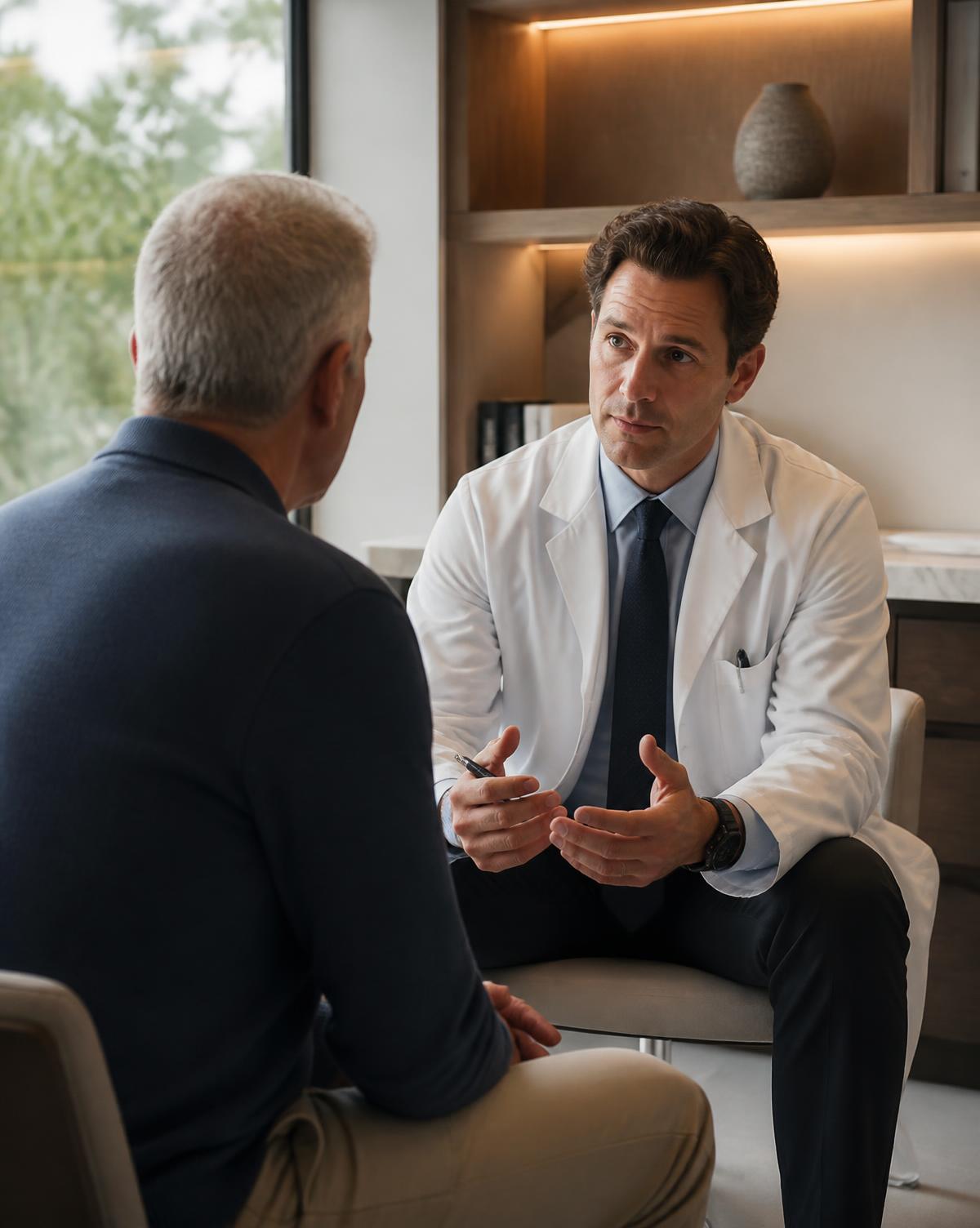 Specialist physician in consultation with a patient in a modern practice